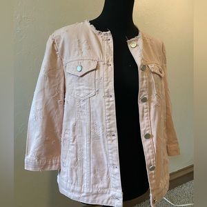 Light Pink Star Jean Jacket